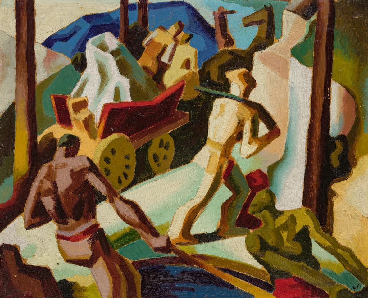 Study For "Over The Mountains" by Thomas Hart Benton