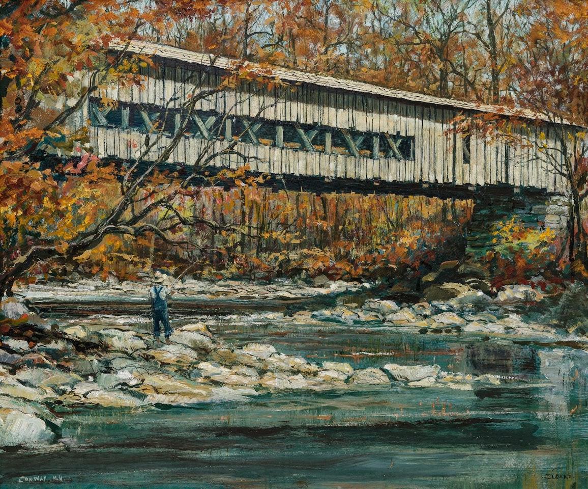"The Old Covered Bridge, Conway, New Hampshire" by Eric Sloane