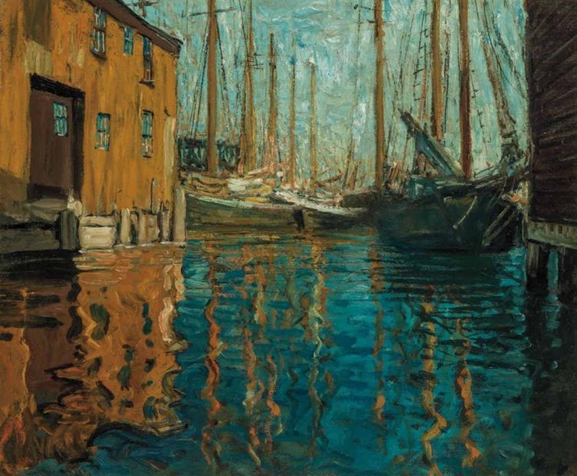 Old Wharves-Gloucester by Frederick Judd Waugh