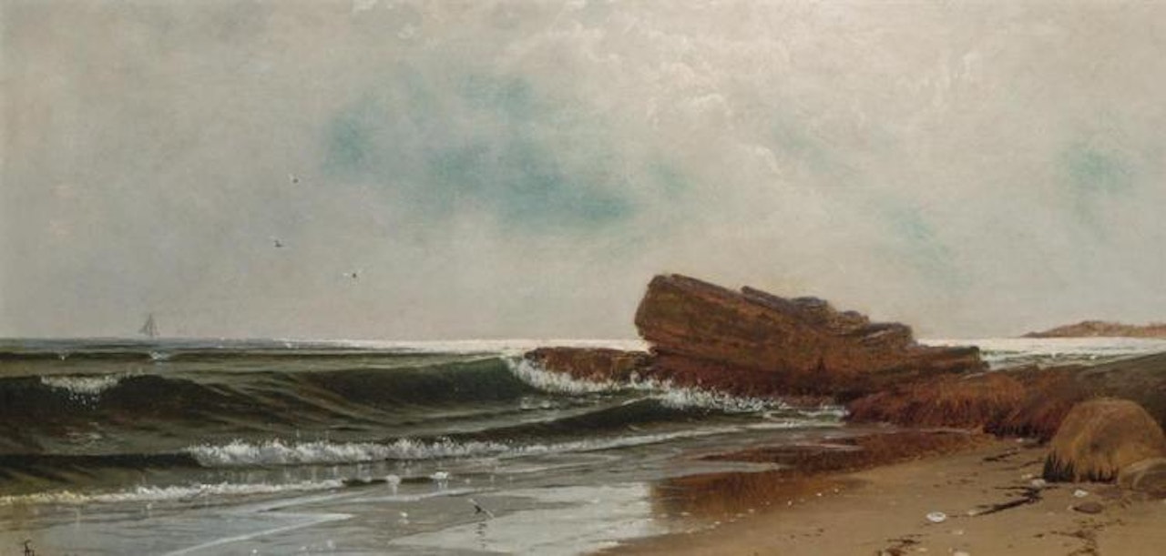 "The Beach at Naragansett, Looking South," by Alfred Thompson Bricher