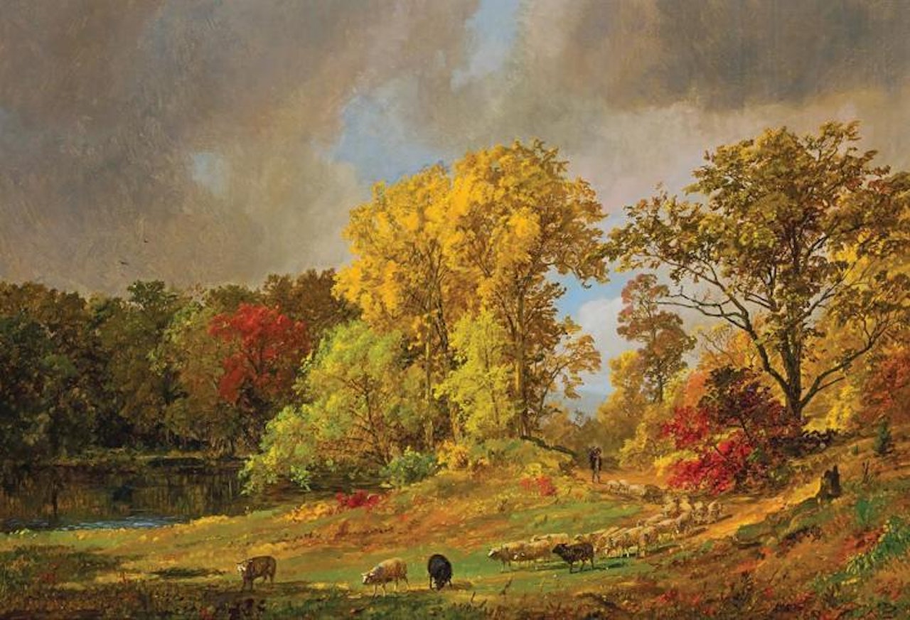 A Shepherd and His Flock by Jasper Francis Cropsey