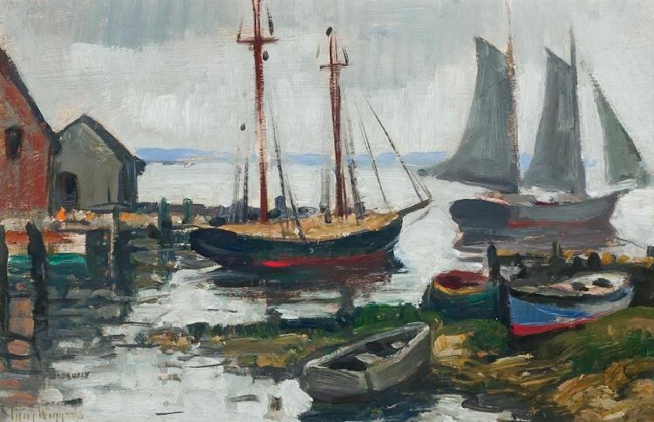 Boats in a Harbor by Guy Carleton Wiggins