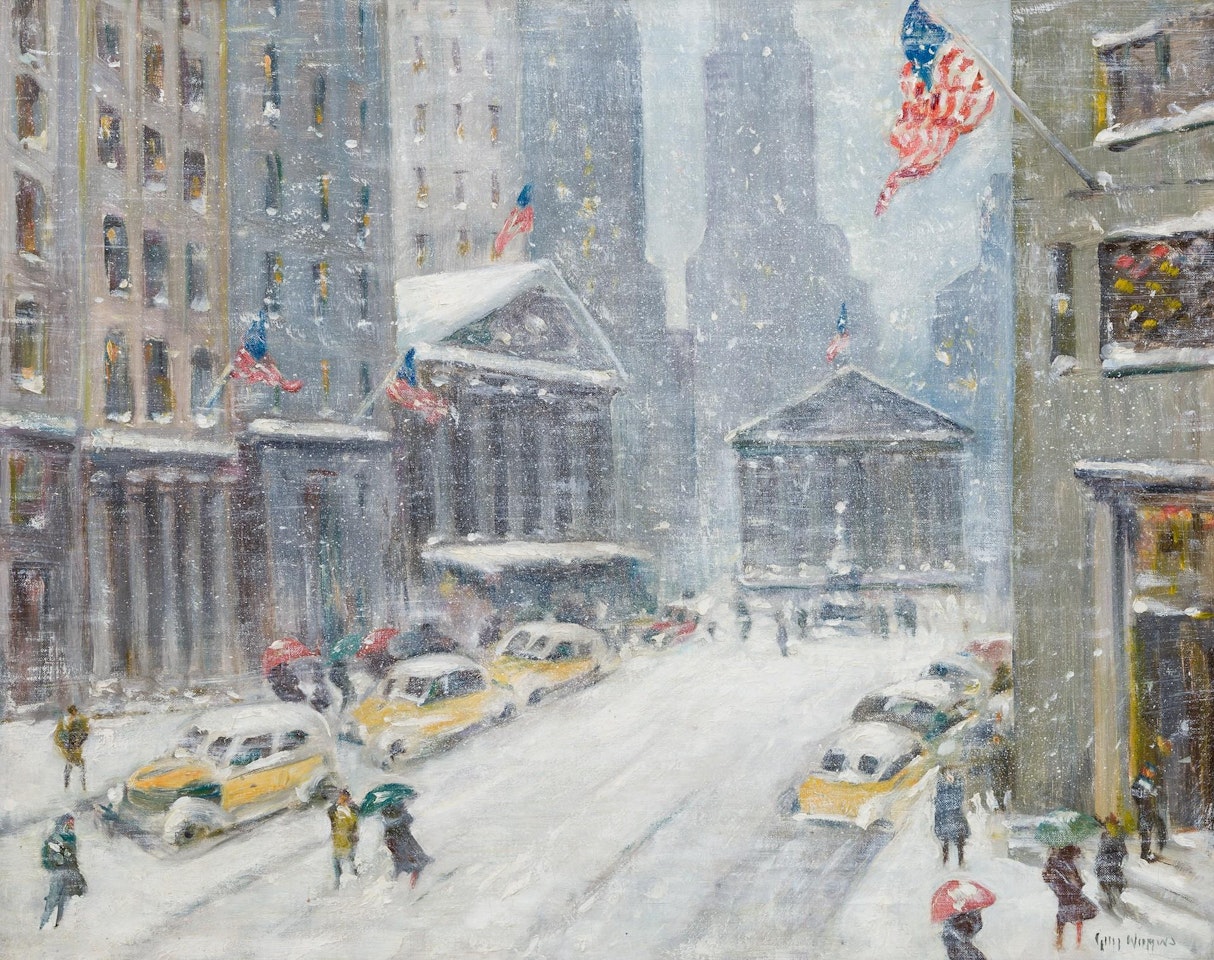 A View of Broad Street, The New York Stock Exchange, and the Treasury Building in the Distance by Guy Carleton Wiggins