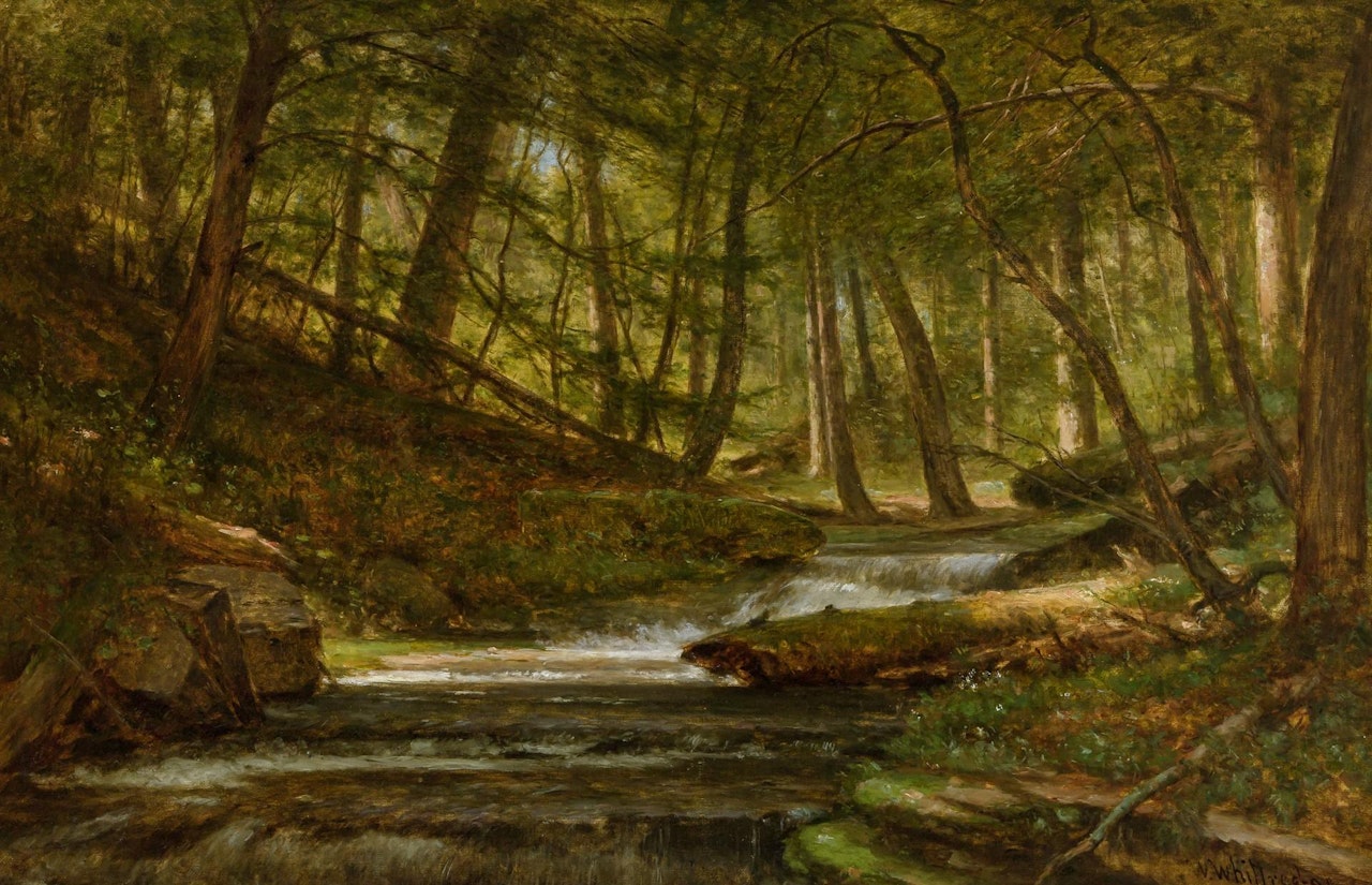 "A Primitive Forest Brook" by Worthington Whittredge