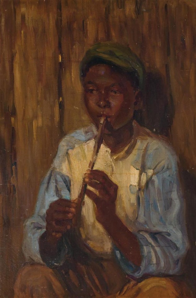 Young Boy Playing a Whistle by Sir Frank Brangwyn