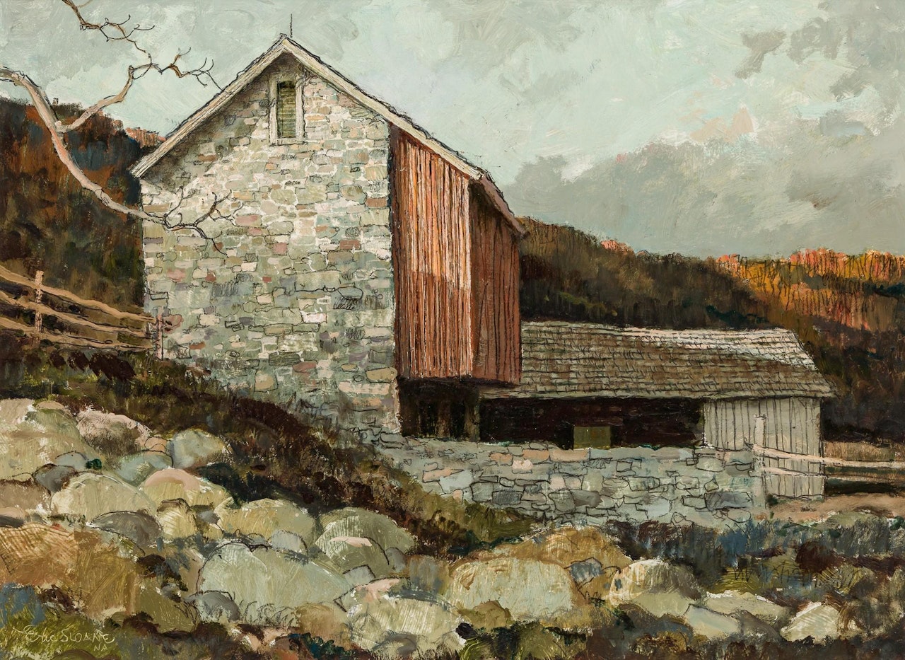 Barn on the Bank by Eric Sloane
