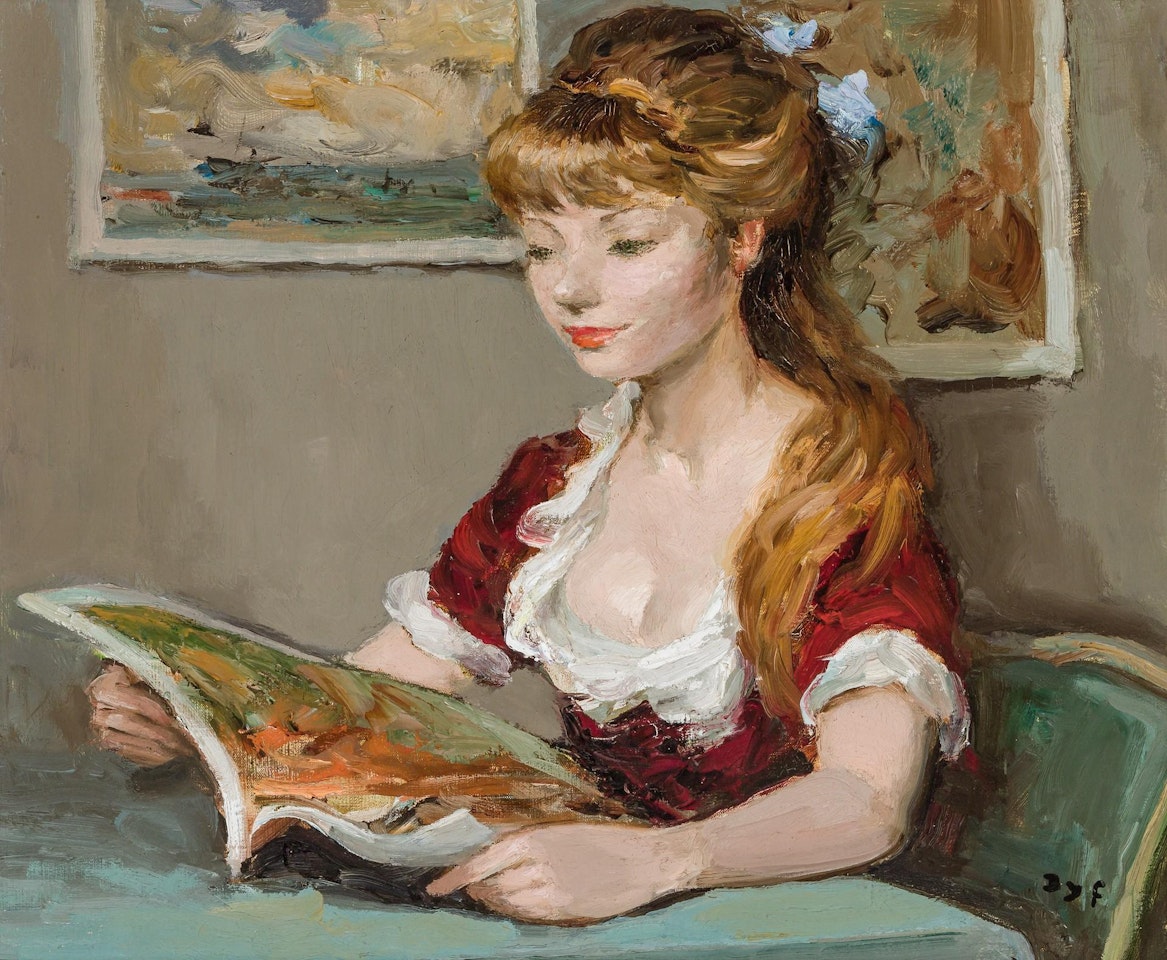"Fille Lisant" by Marcel Dyf