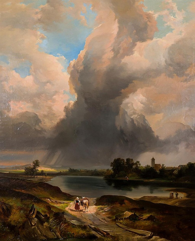 Maiden Leading Her Horse by Continental School