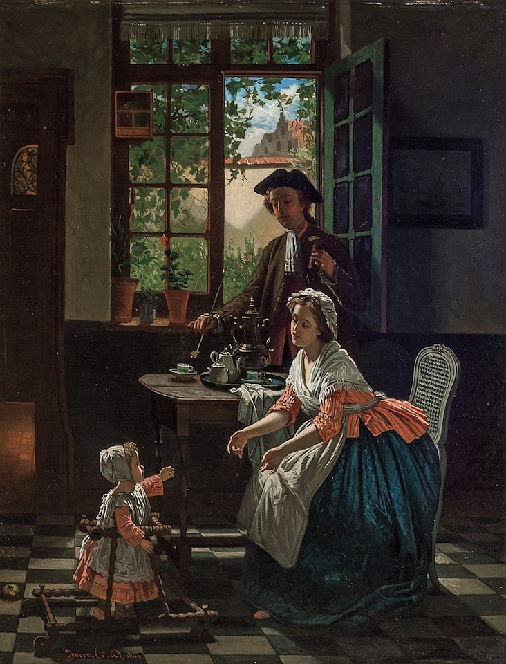 "Baby"s First Steps: A Family Interior" by Continental School