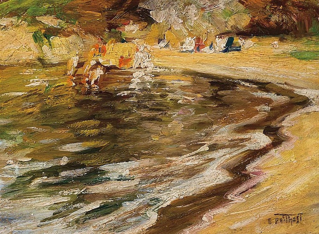 "Beach Scene - at the Water" ("Also Sunday Beach") by Edward Henry Potthast