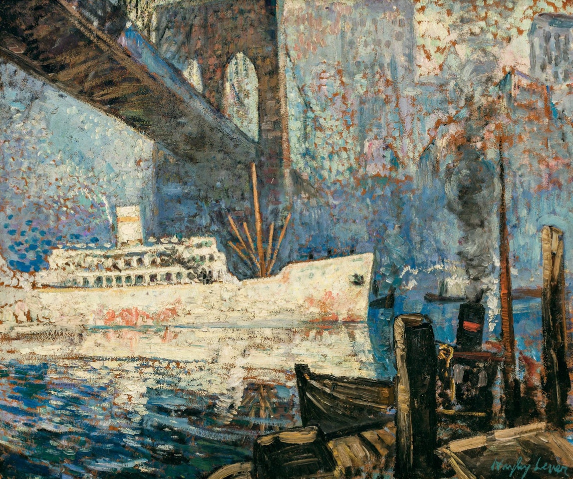 "Ship Under Brooklyn Bridge" by Hayley Lever