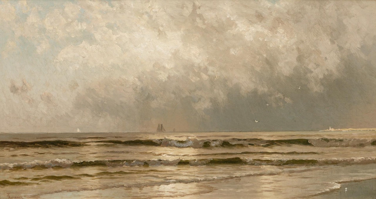 Coastal Scene with Lighthouse by Alfred Thompson Bricher