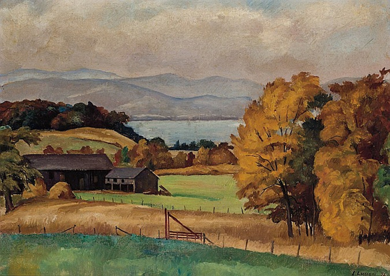 Barns In Vermont by Luigi Lucioni
