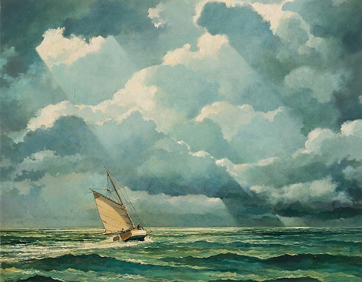 Sailing Under Stormy Sky by Eric Sloane