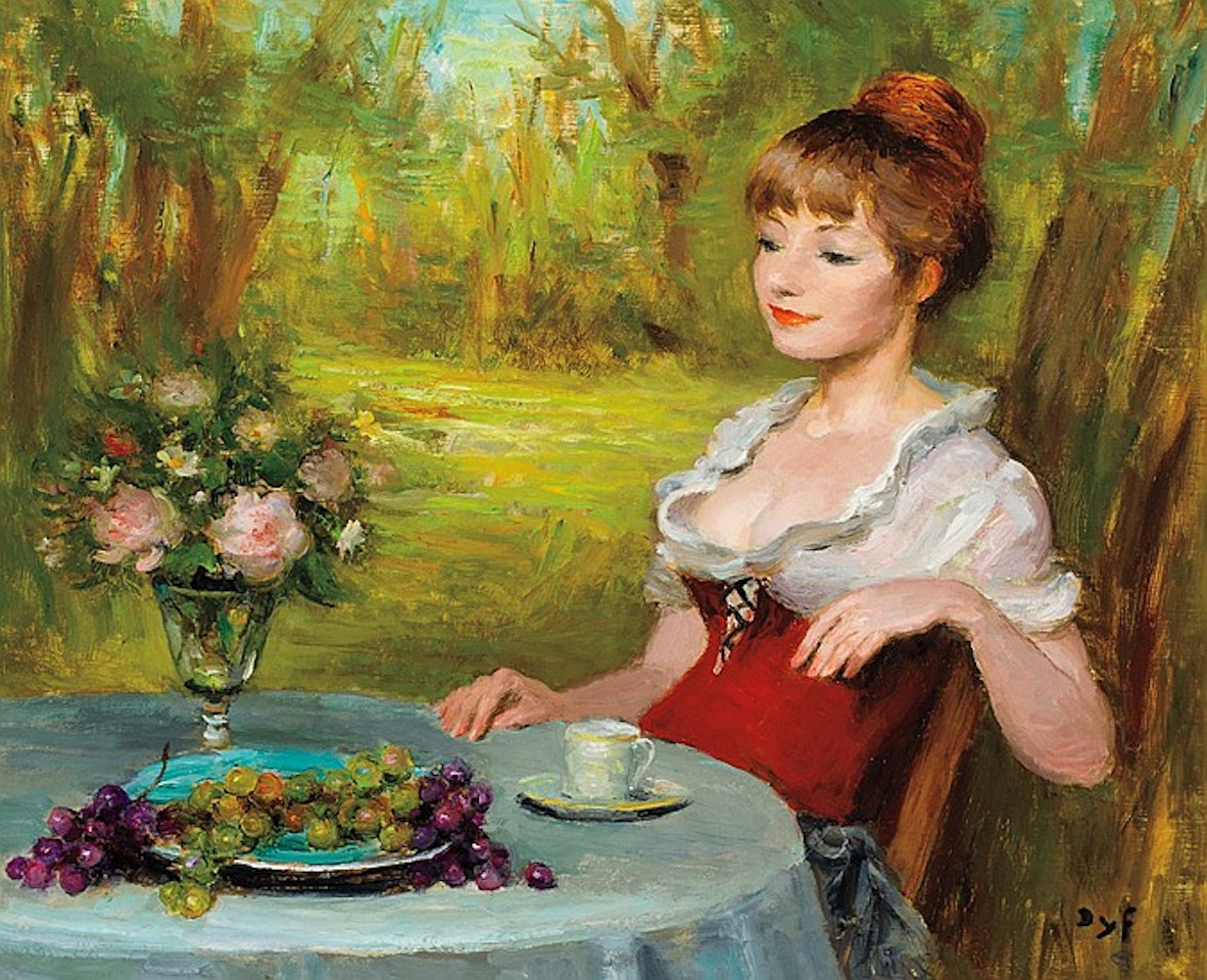 Le Cafe De Claudine by Marcel Dyf