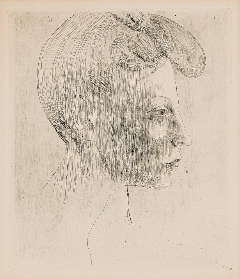 "Tete de Femme, de Profil,"; from "La Suite des Saltimbanques" by Pablo Picasso