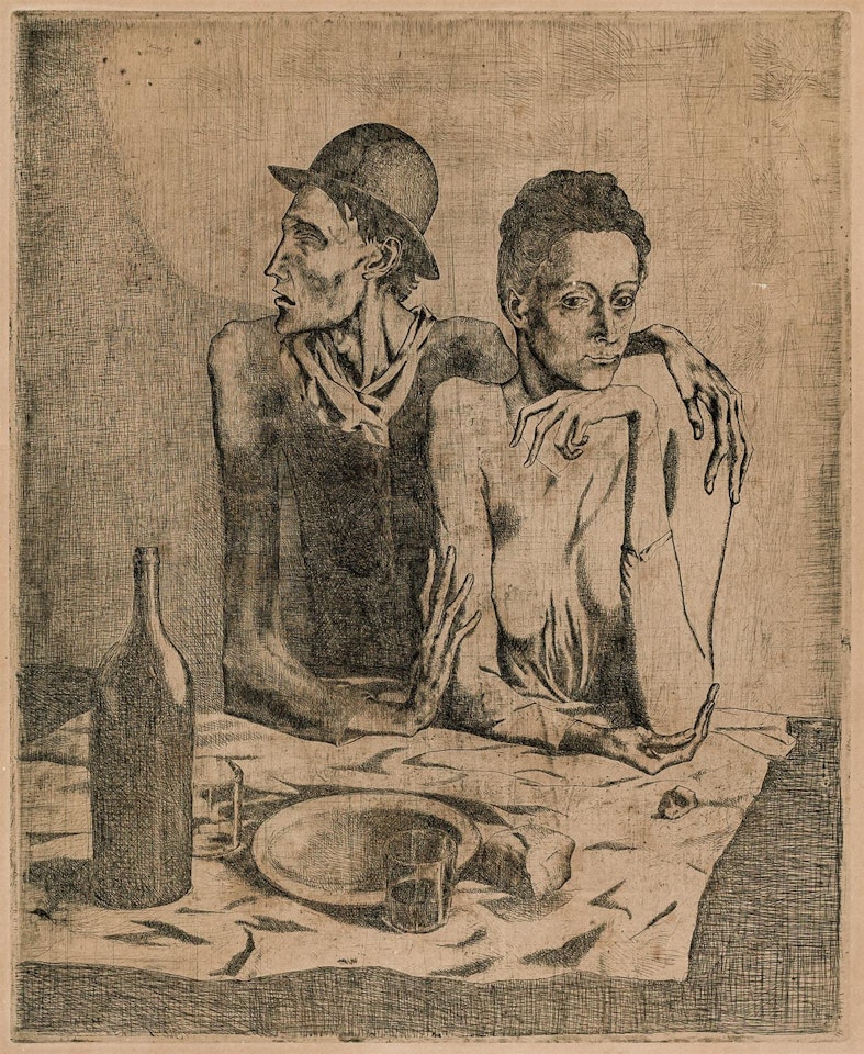 "Le Repas Frugal,"; from "La Suite des Saltimbanques" by Pablo Picasso