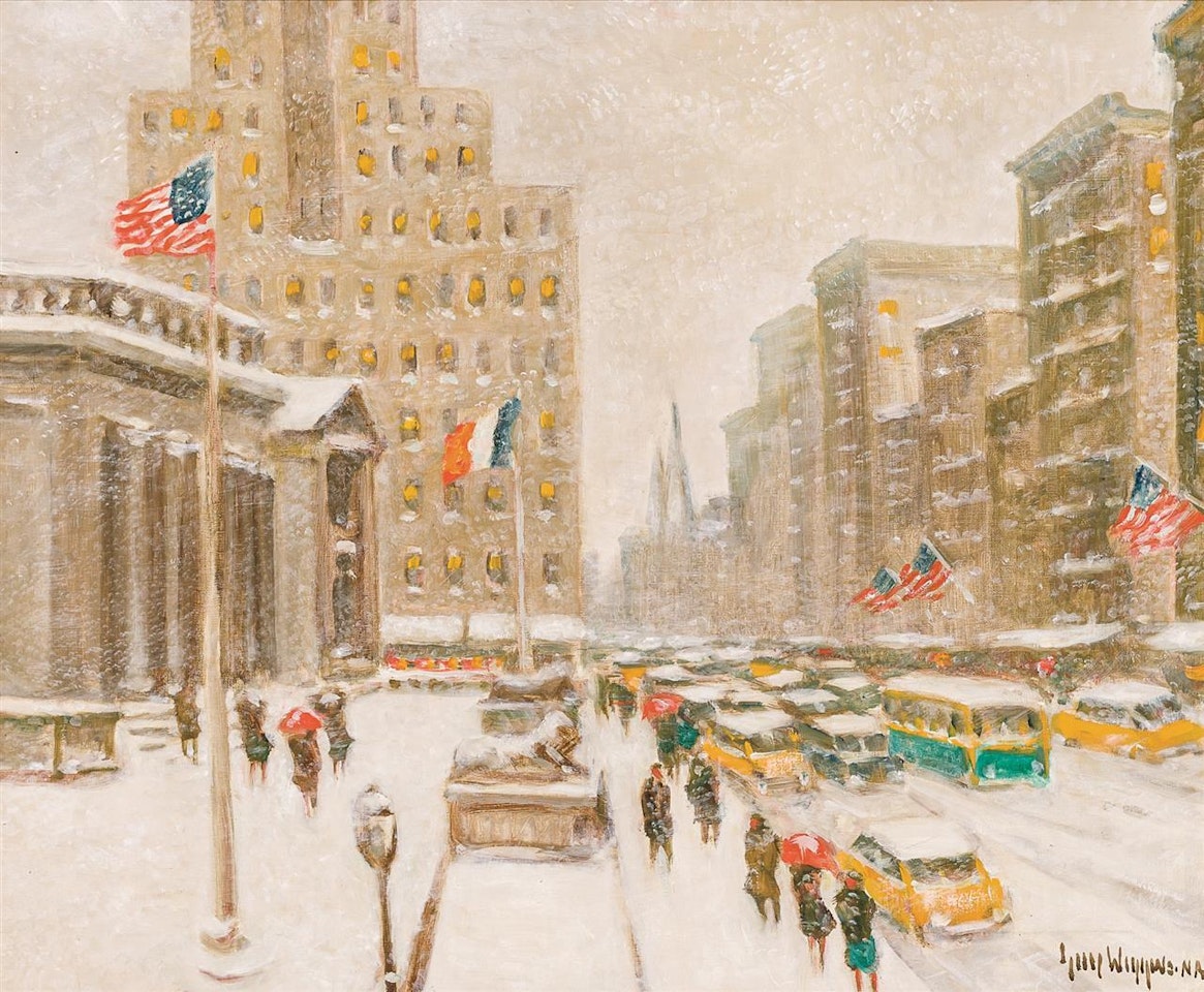 "Winter at the Library" by Guy Carleton Wiggins