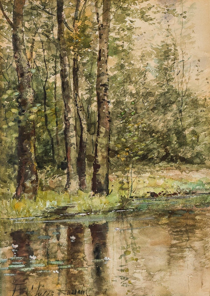 "Landscape with Pond" by Childe Hassam
