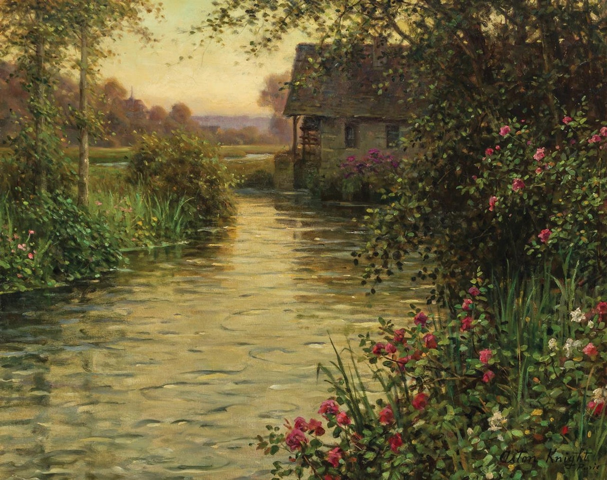 Cottage by a River by Louis Aston Knight