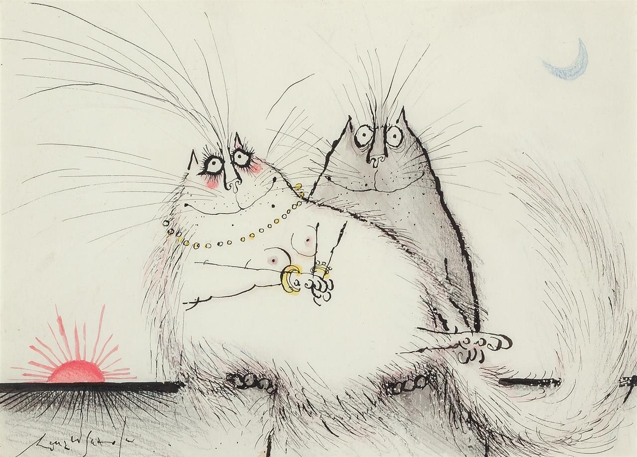 Wedding Cats by Ronald Searle