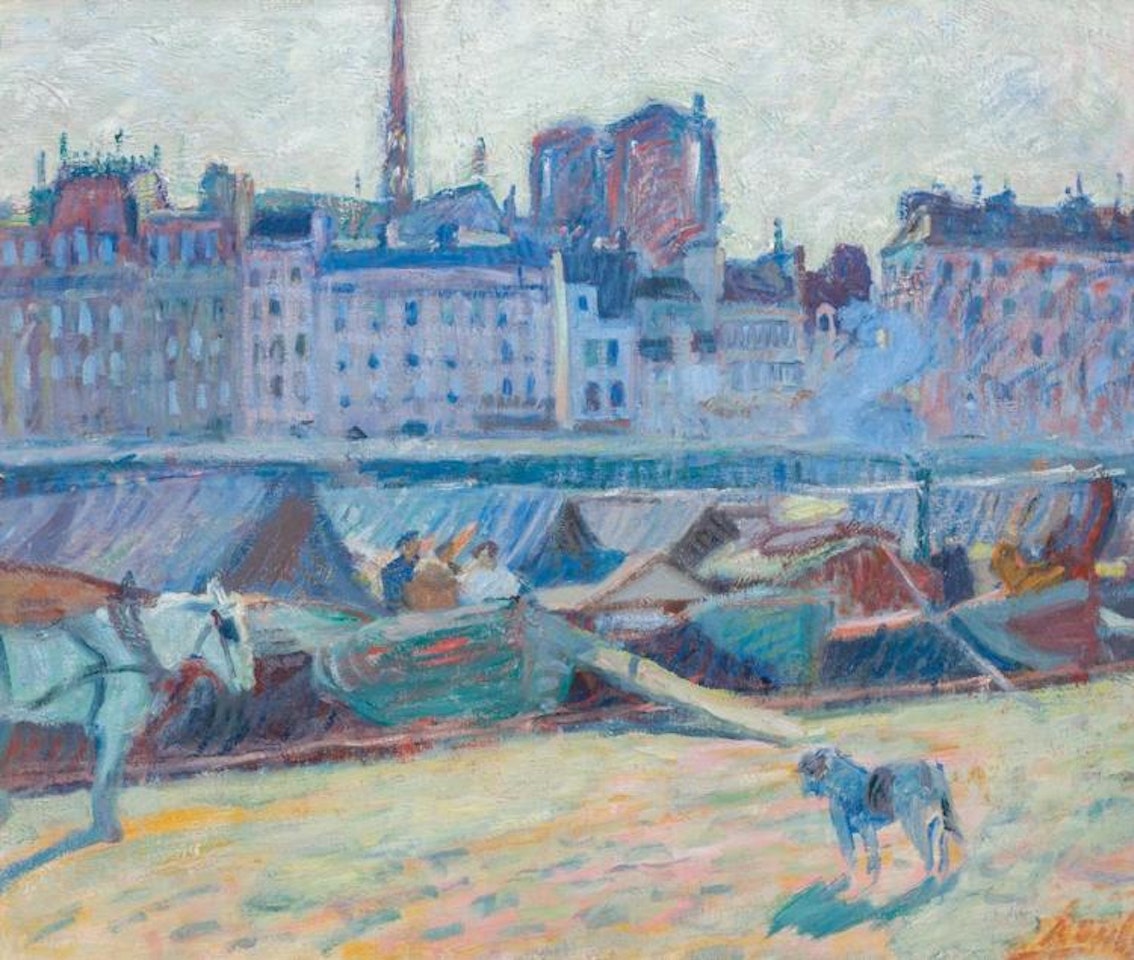 "La Cite, Vue de l"Hotel de Ville," ("Le Marche Aux Pommes") by Raoul Dufy
