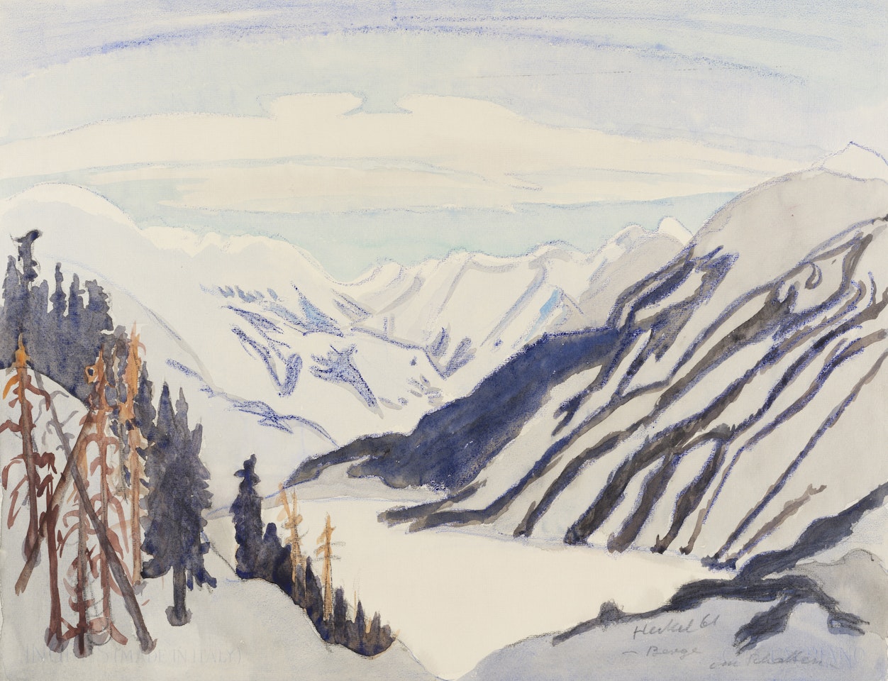 Berge im Schatten by Erich Heckel