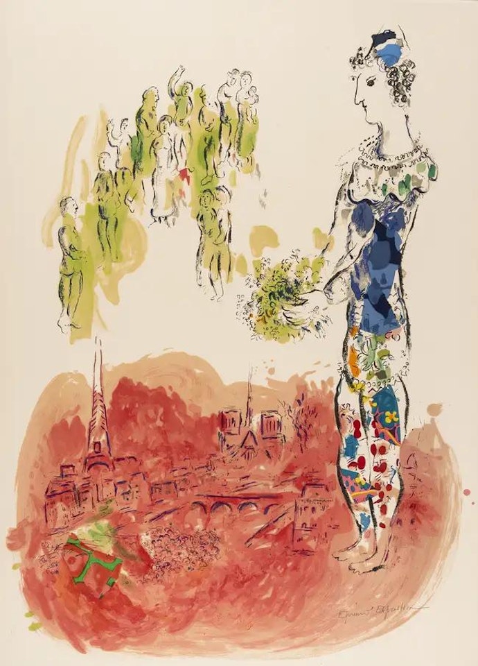 Le Magicien de Paris II (Mourlot 598; Sorlier 598) by Marc Chagall