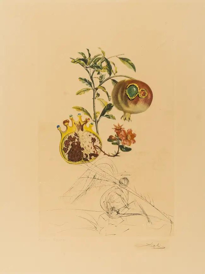 Grenade et l"ange (Field 69-11L; M&L 355e) by Salvador Dali