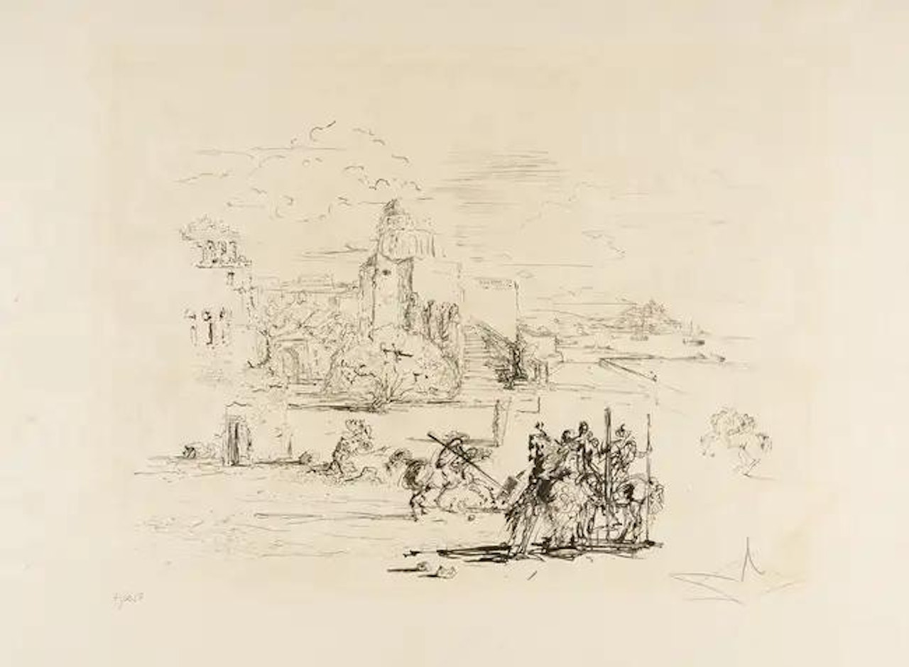 Rome and Cadaqués (Field 73-21; M&L 535) by Salvador Dali