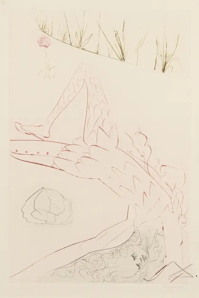 Tristan Wounded, from Tristan and Iseult (Field 70-10-G; M&L 411) by Salvador Dali