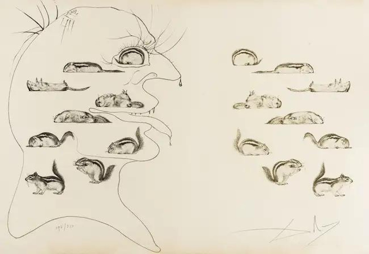 L"Homme ressucité par l"holographie de l"écureuil (M & L 567b; Field 73-20A) by Salvador Dali