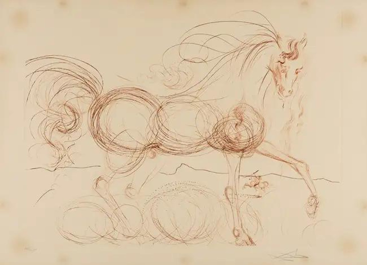 L"Etalon Blanc (Hommage au cheval) (M & L 639a) by Salvador Dali