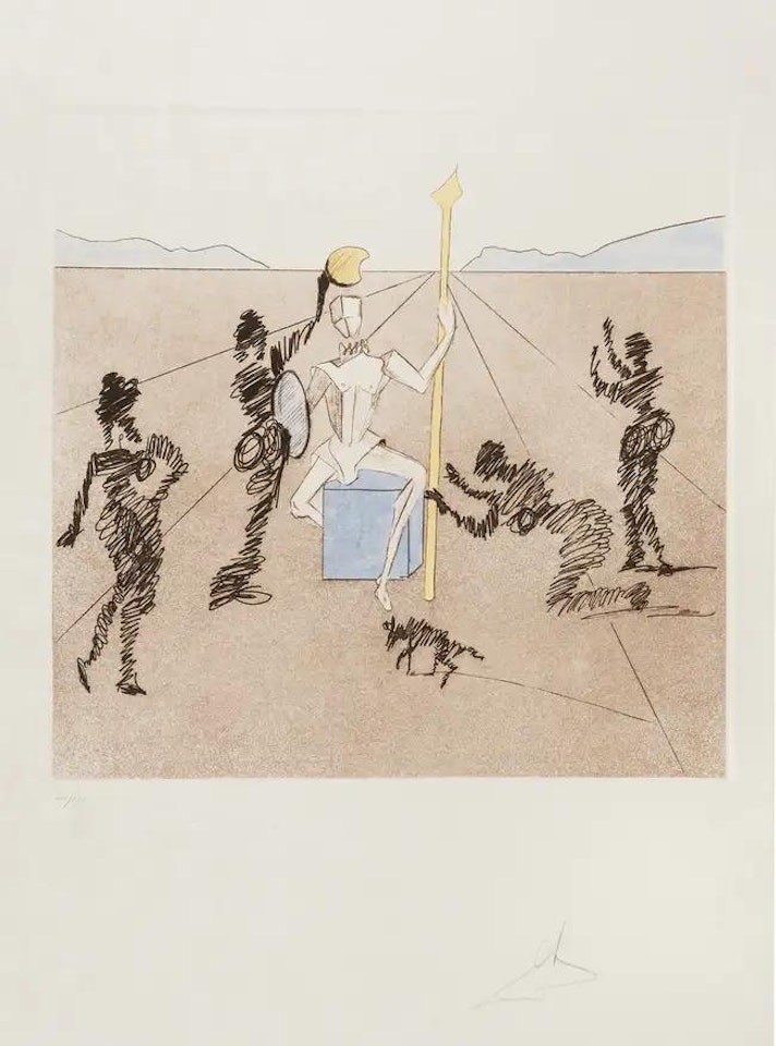 The Golden Helmet of Mandrino (Field 80-1.F) by Salvador Dali