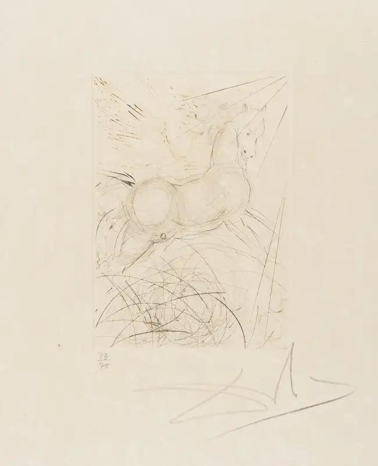 Pegasus (from Quinze Gravures) (M&L 291b; Field 68-4-A) by Salvador Dali