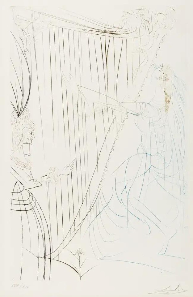 La Reine Iseult et sa Fille (from Tristan et Iseult) (M&L 409b; Field 70-10-D) by Salvador Dali