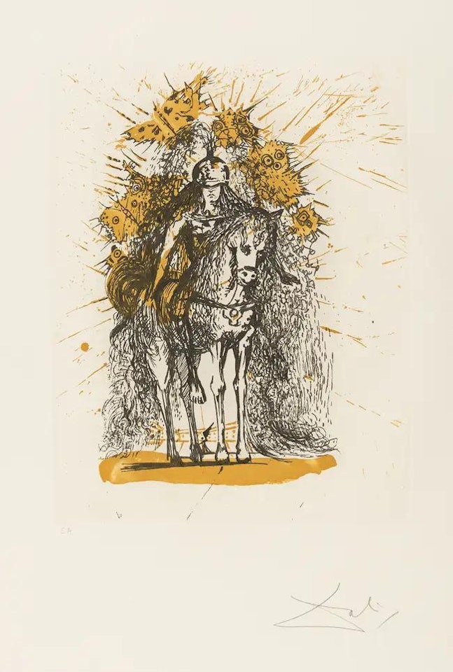 Cavalier Casque aux Papillons (from Calderón: La Vie est un songe) (M&L 520a; Field 73-1-H) by Salvador Dali