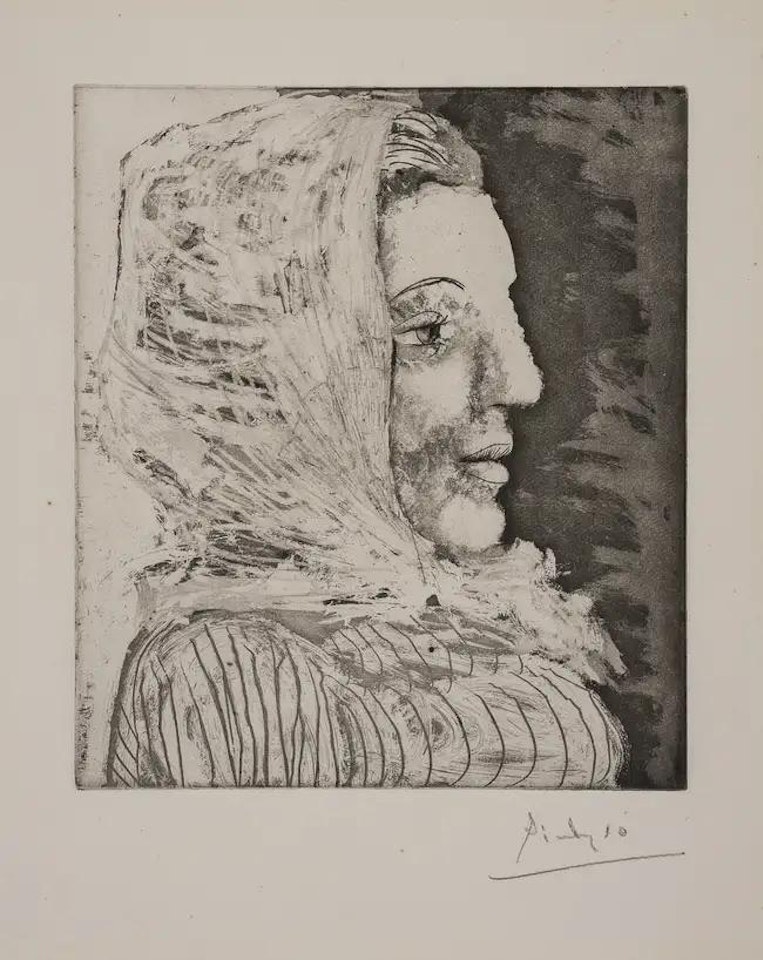 Buste de Femme au Fichu (Portrait of Dora Maar) (Baer 672 II C; Bloch 324) by Pablo Picasso