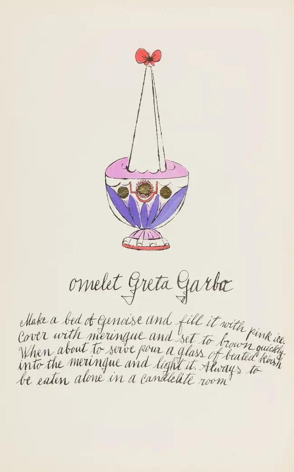 Omlet Greta Garba (from Wild Raspberries) (see Feldman & Schellmann IV.133.A) by Andy Warhol