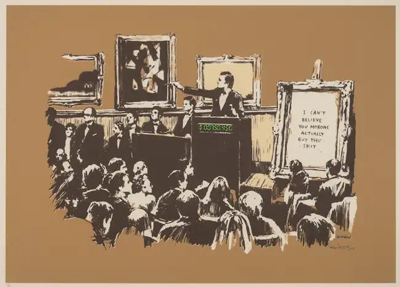 Morons (Sepia) by Banksy