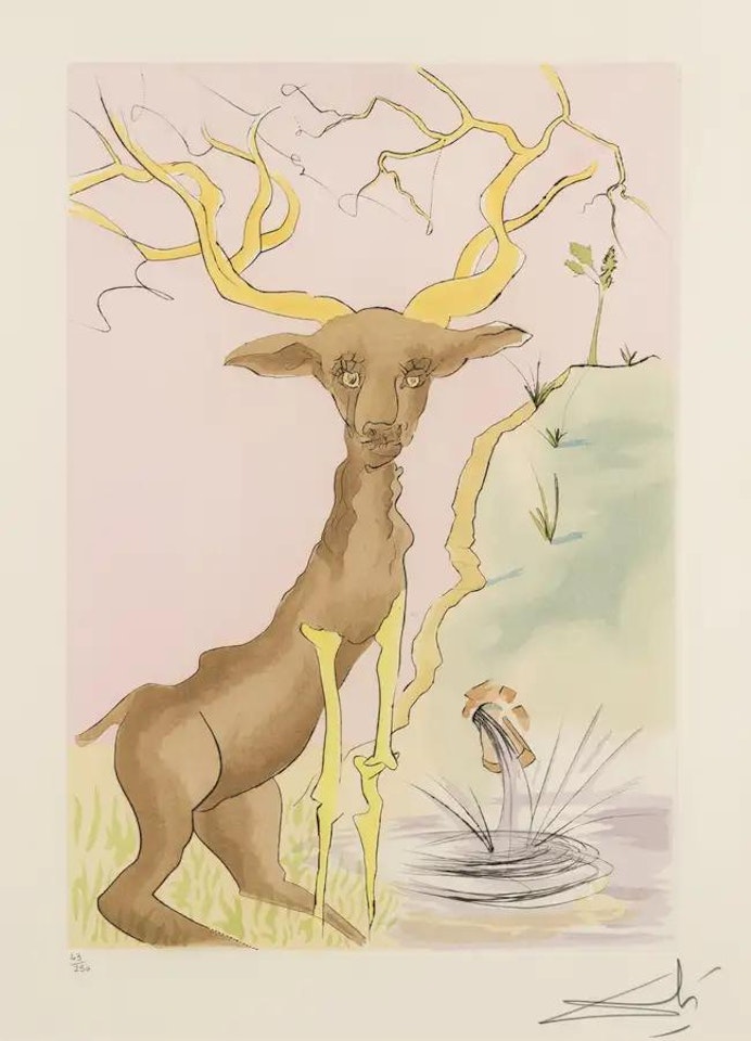The Stag Reflected in the Water (from La Fontaine"s Bestiary Dalinized) (M & L 659; FIeld 74-1-G) by Salvador Dali