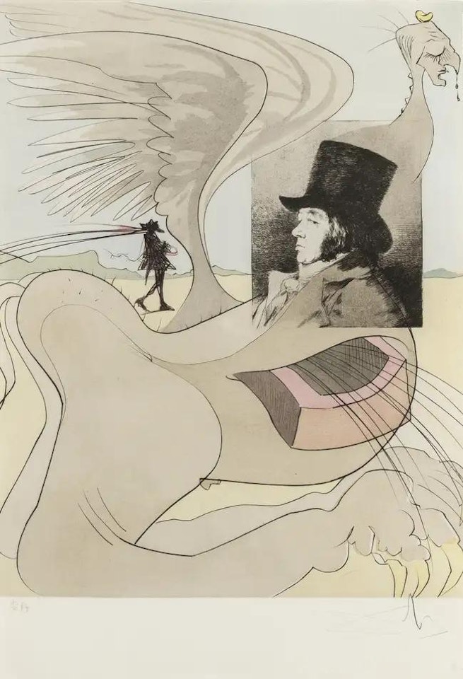 Portrait of Goya (from Les Caprices de Goya de Dali) (M & L 848b; Field 77-3-80) by Salvador Dali