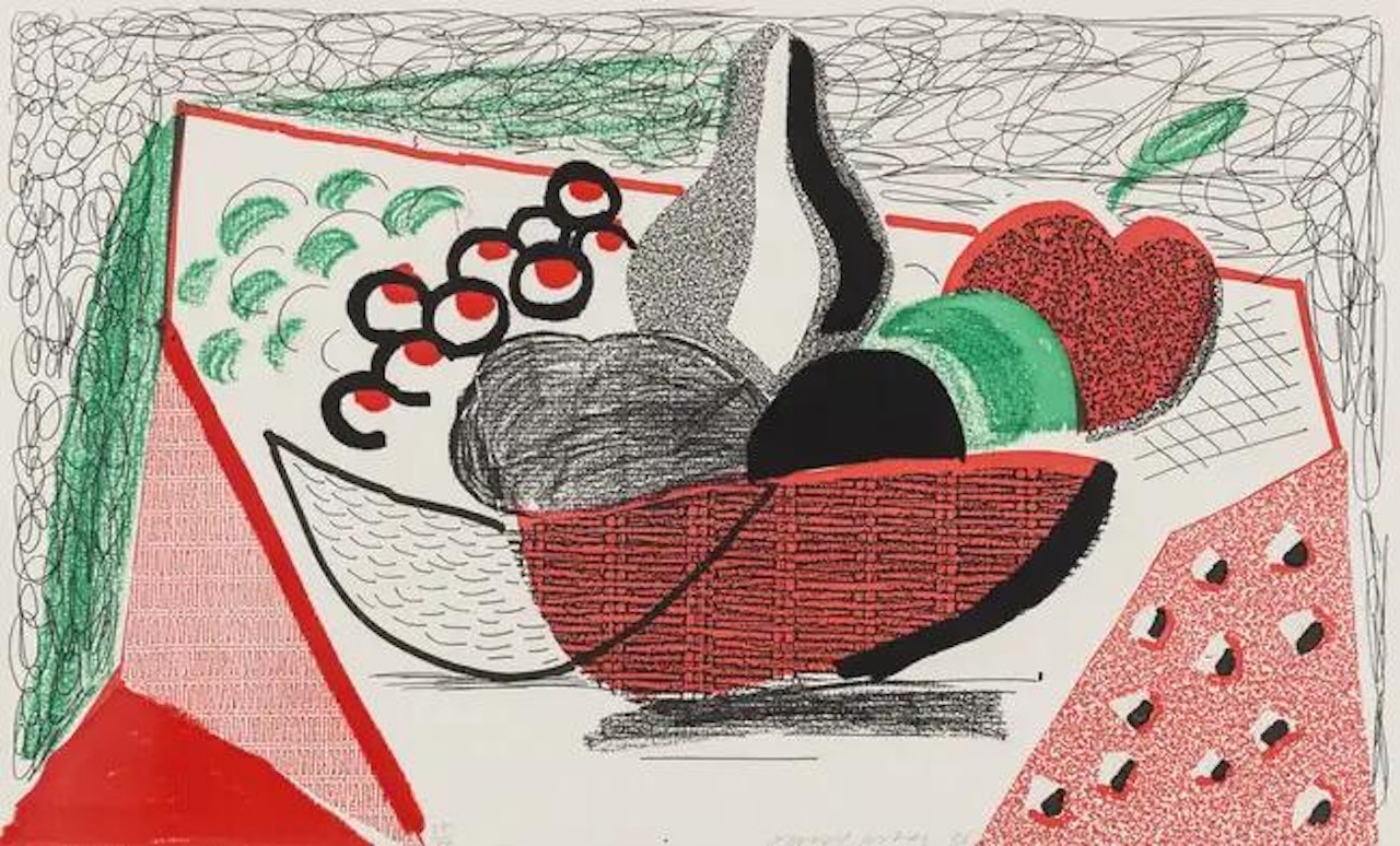 Apples, Pears & Grapes, May 1986 (M.C.A. Tokyo 291) by David Hockney