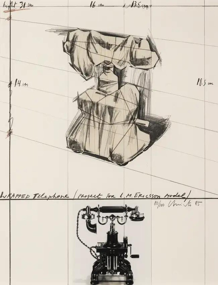 Wrapped Telephone, Project for L. M. Ericsson Model (Schellmann 119) by Christo