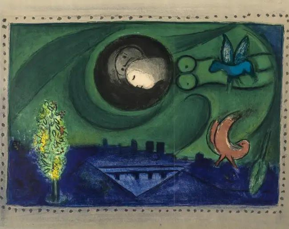 Quai de Bercy (from Derrière le Miroir No. 66-67-68) (Cramer 24) by Marc Chagall