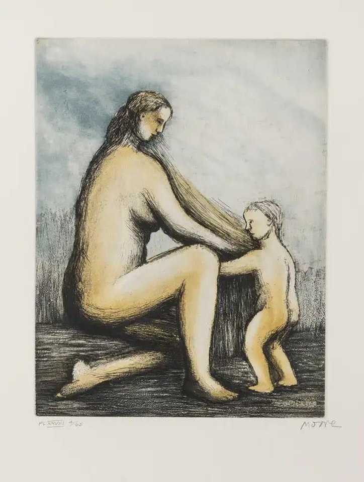 Mother and Child XXVIII (Cramer 698) by Henry Moore