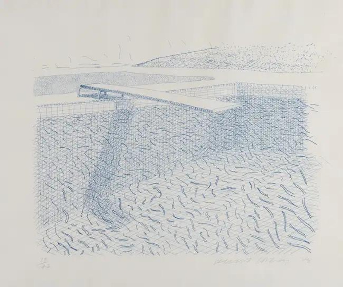 Lithographic Water Made of Lines (M.C.A Tokyo 210) by David Hockney