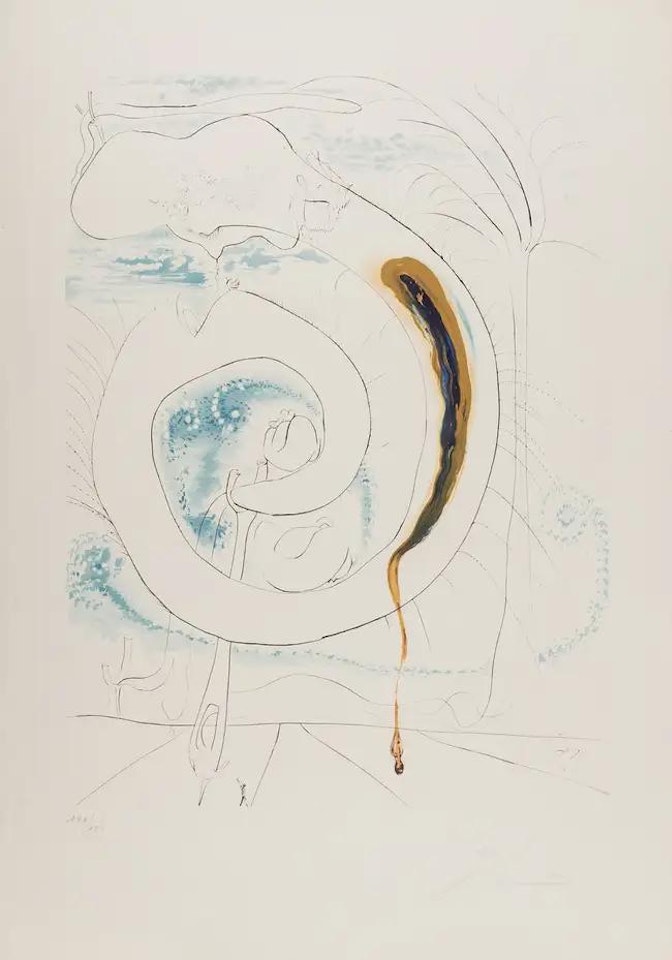 Vision Planetaire et scatologique ,the Conquest of the Cosmos (M.&L.645) by Salvador Dali