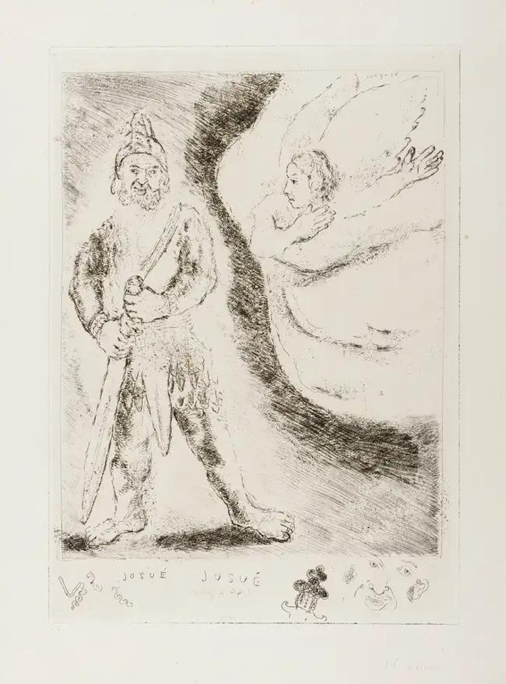 Joshua Armed by the Angel of God (Plate 43 from the Bible) (Sorlier 242; Cramer 29) by Marc Chagall