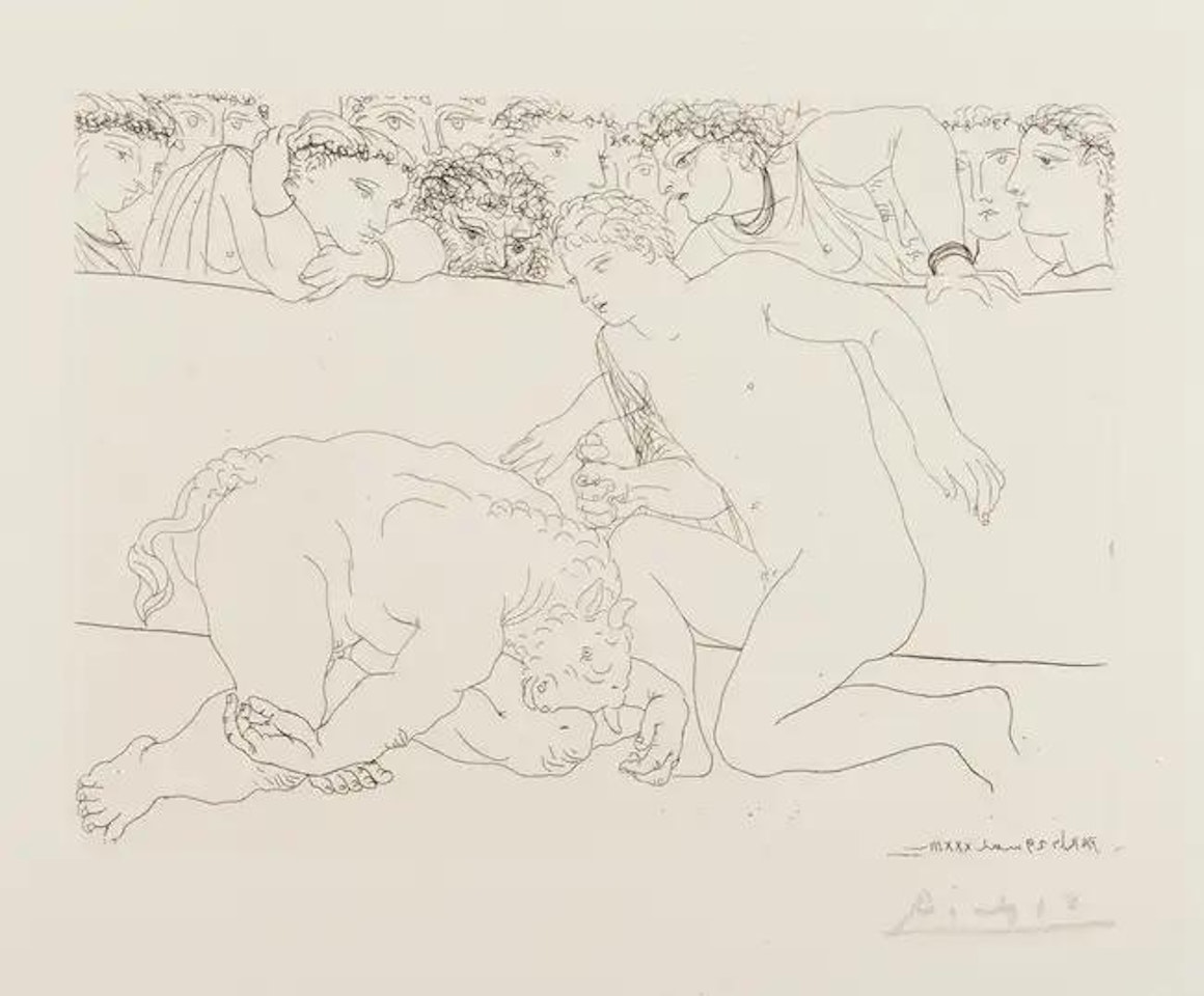 Minotaur Vaincu (from the Vollard suite) (Bloch 197) by Pablo Picasso